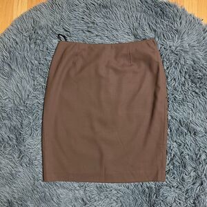 Calvin Klein Collection Wool Skirt Size M Tan Coffee Brown Color